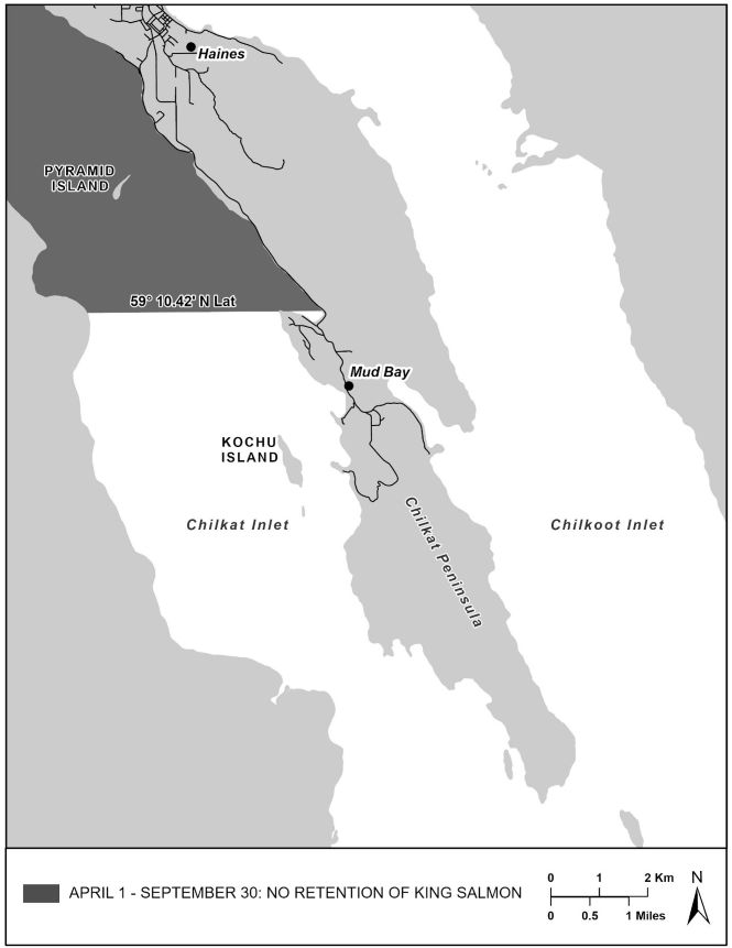 King Salmon Retention Prohibited North of Letnikof Cove Light in Chilkat Inlet
